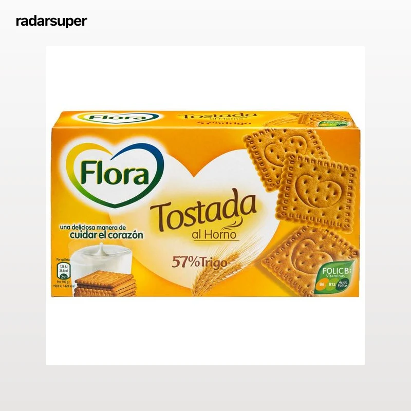 FLORA Galletas tostadas al horno 450 gr.