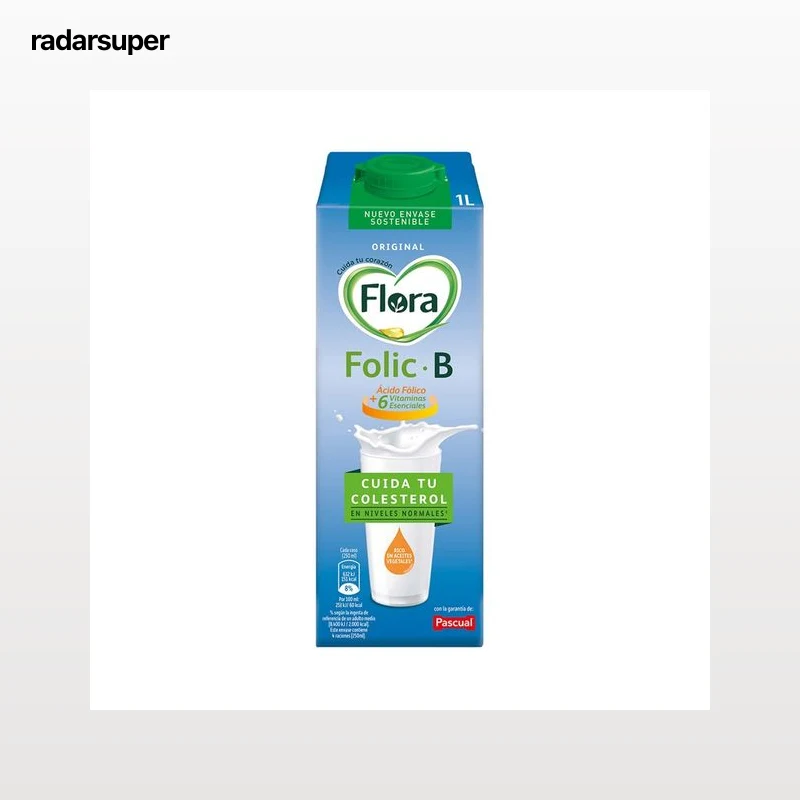 FLORA Preparado lácteo desnatado, enriquecido con ácido fólico y vitaminas  Folic B original 1 l.