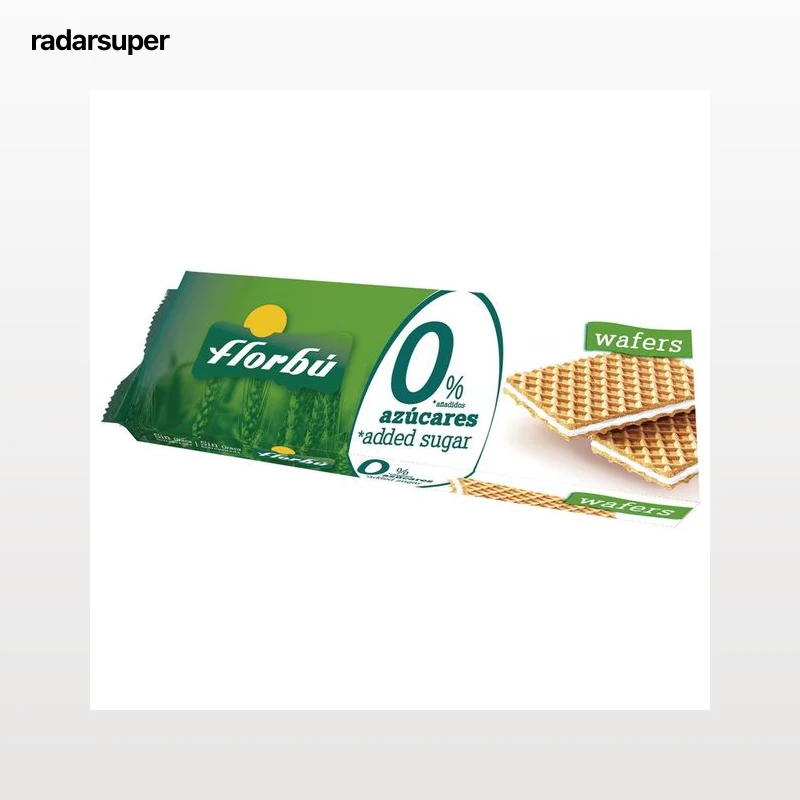 FLORBÚ Galletas de barquillo rellenas, sin azúcares añadidos 150 g.