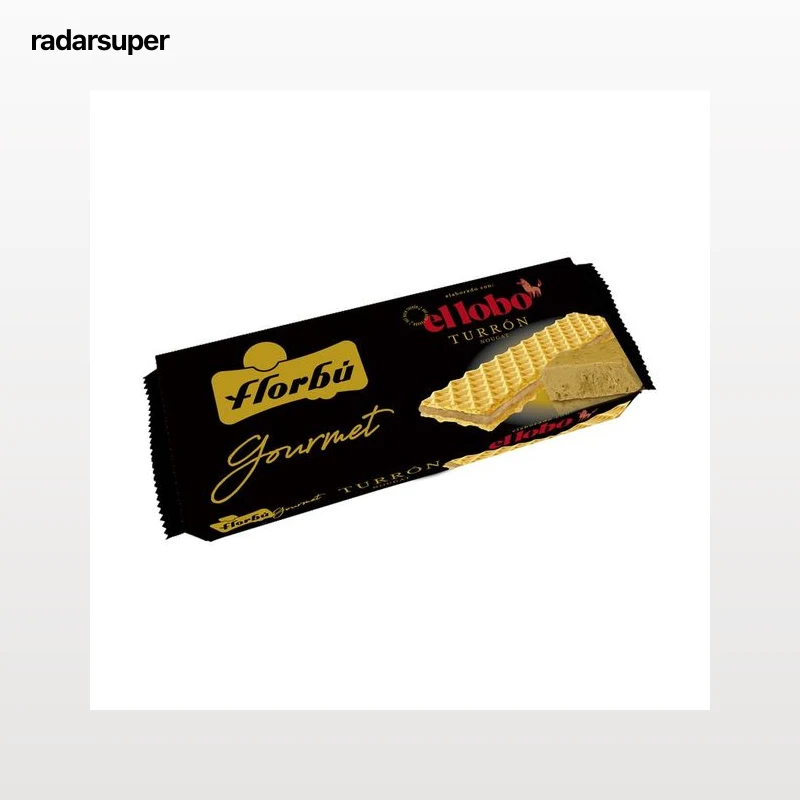 FLORBÚ Gourmet Galletas de barquillo rellenas de turrón 135 g.