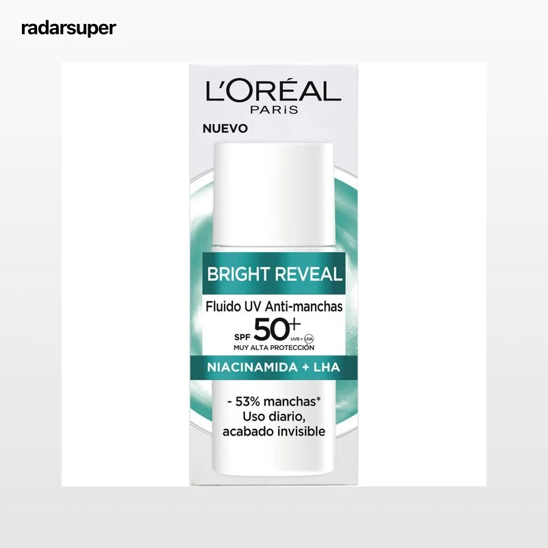 Fluido facial Hidratante Antimanchas Loreal Bright Reveal 50 ml F50+ Niacinamida + Lha