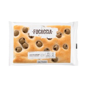 Focaccia con aceitunas