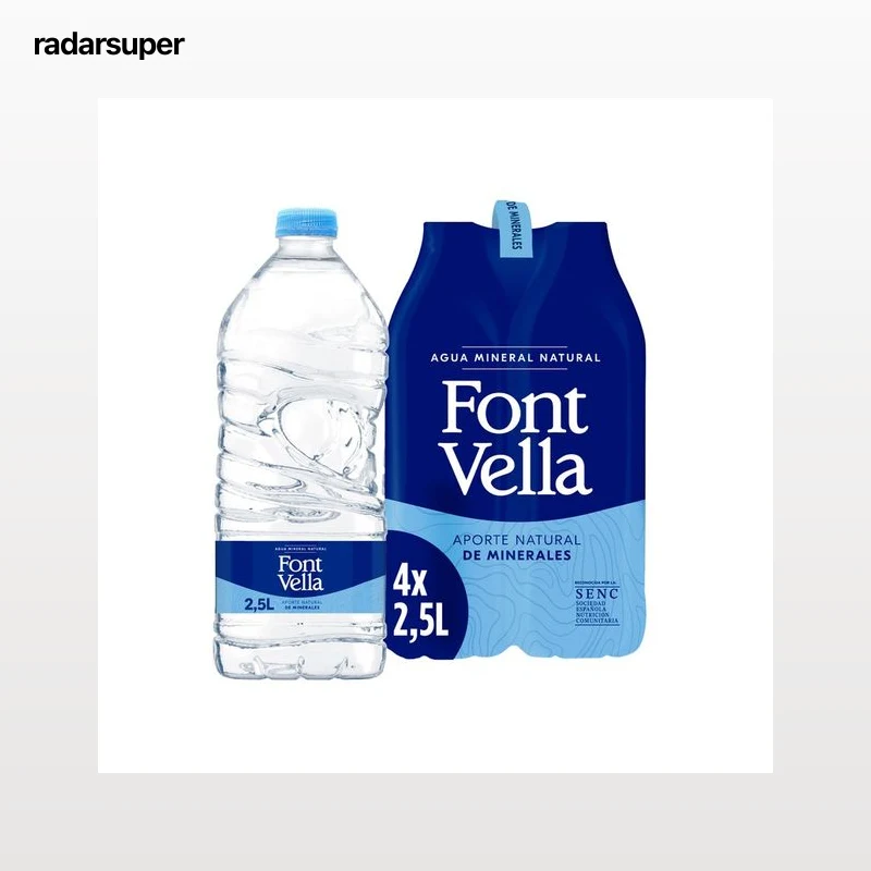 FONT VELLA Agua mineral pack 4 uds. x 2,5 l.