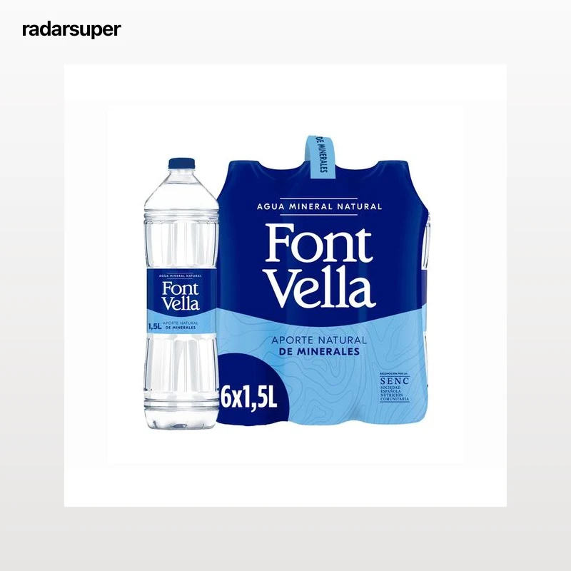 FONT VELLA Agua mineral pack de 6 uds. x 1,5 l.
