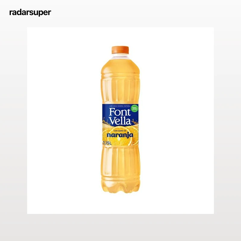 FONT VELLA Agua mineral con zumo de naranja botella de 1,15 l.