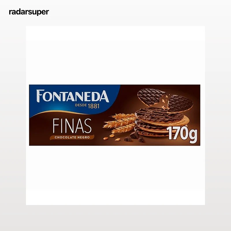 FONTANEDA Digestive Galletas finas de chocolate negro 170 g.
