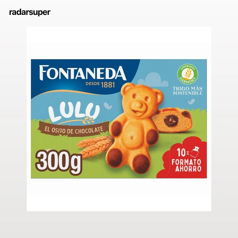 FONTANEDA LULU Bizcochitos rellenos de chocolate con forma de ositos 300 g.