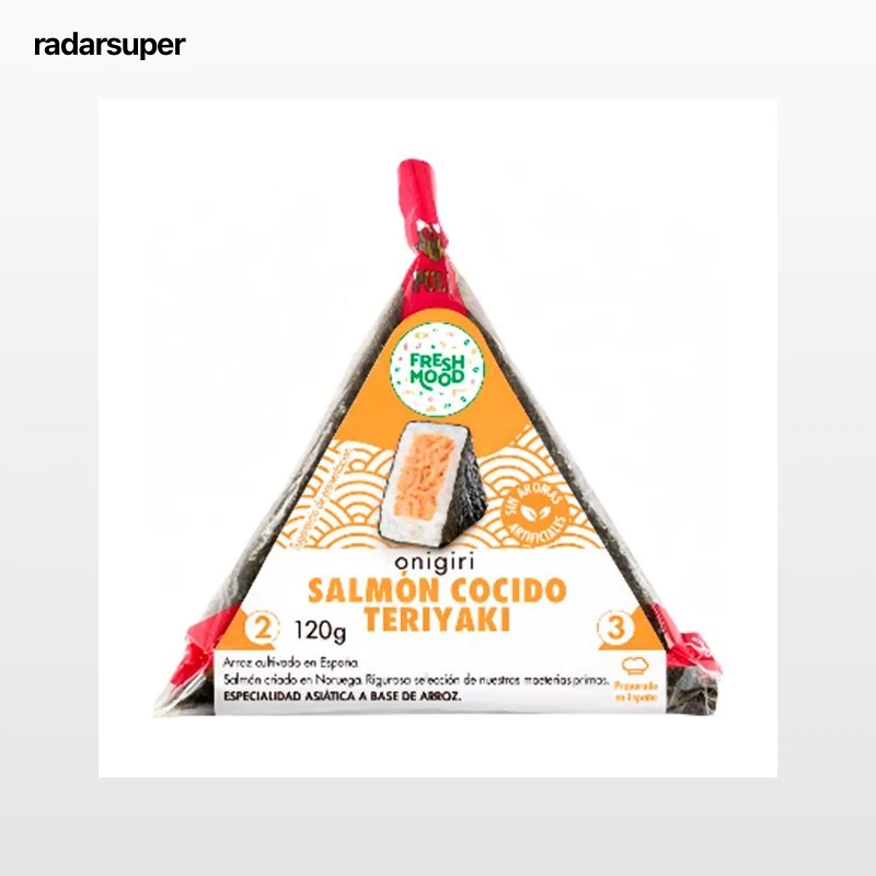 FOODIZ Onigiri de salmón cocido y teriyaki 120 g.