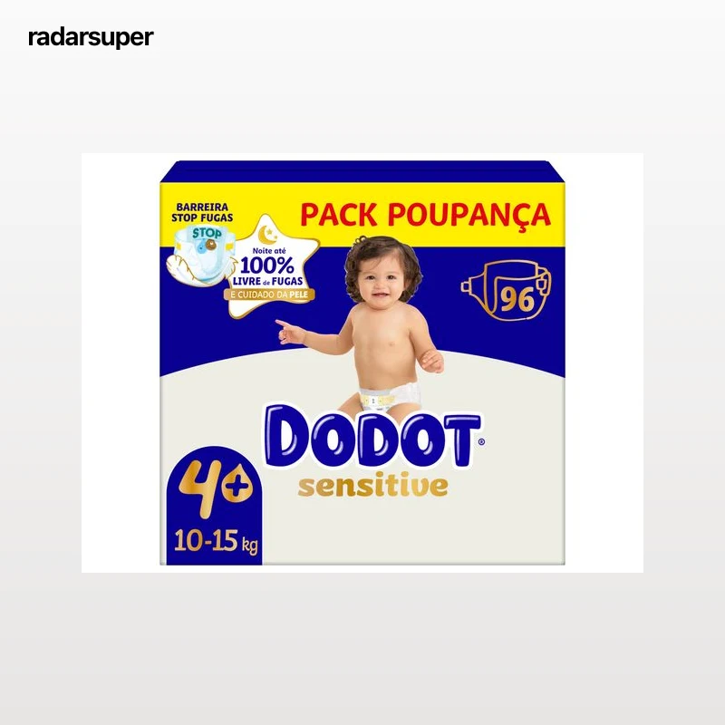 FRALDAS DODOT SENSITIVE EXTRA T4 10-15KG 96 UN