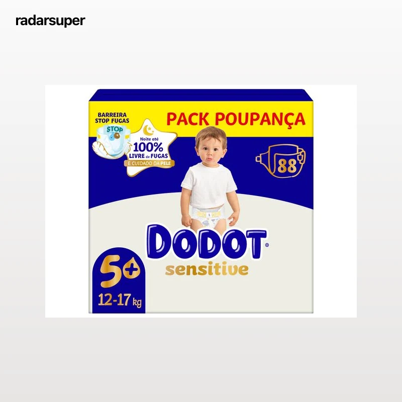FRALDAS EXTRA DODOT SENSITIVE BOX T5 12-17KG 88 UN