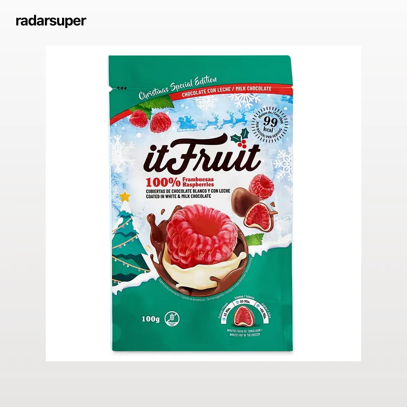 Frambuesas cubiertas con chocolate blanco y con leche ItFruit 100 g