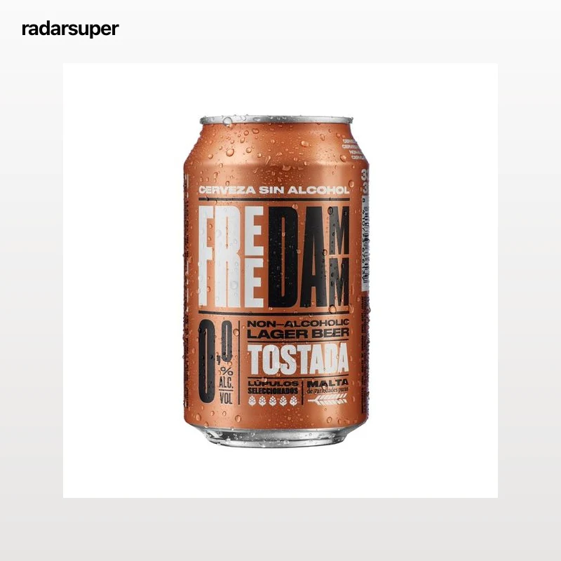FREE DAMM Cerveza 0.0 %, sin alcohol, tostada 33 cl
