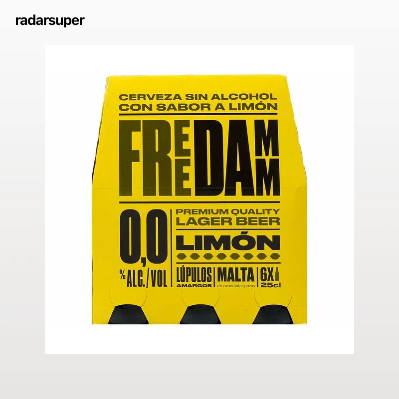 FREE DAMM Cerveza sin alcohol con limón pack de 6 uds. x 25 cl.