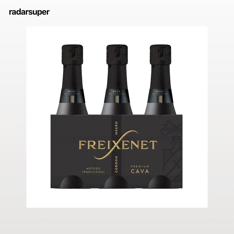 FREIXENET Cordón negro Cava premium brut gran selección con D.O. Cava benjamín 3 x 25 cl.