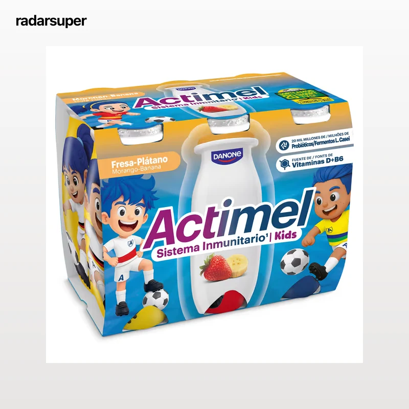 Actimel fresa y plátano 6 x 100 g