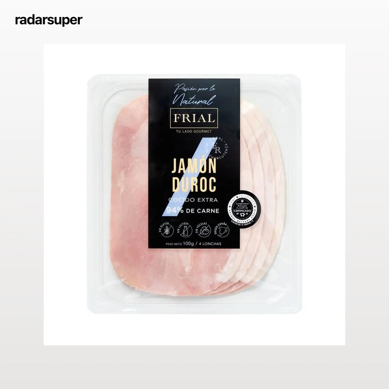 FRIAL Jamón cocido Duroc de categoria extra, cortado en lonchas finas FRIAL 100 g.