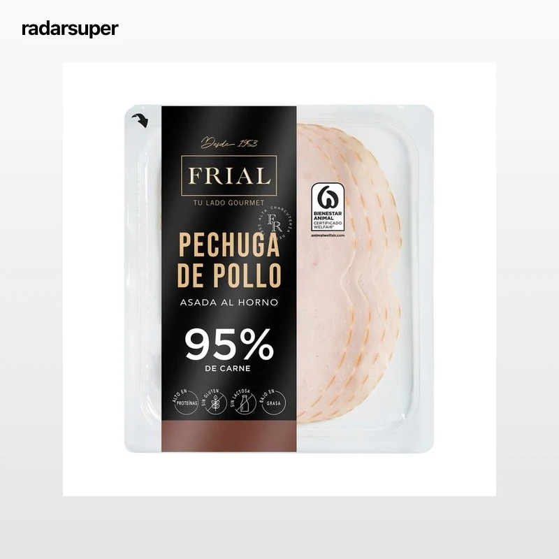 FRIAL Pechuga de pollo asada al horno, cortada en lonchas 100 g.