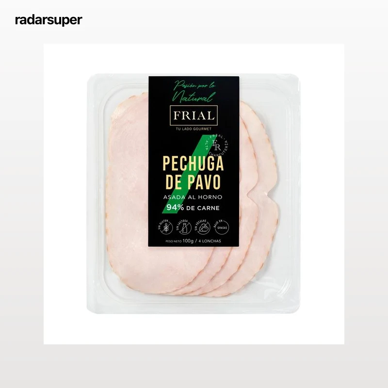 FRIAL Pehuga de pavo asada al horno y cortada en finas lonchas 100 g.