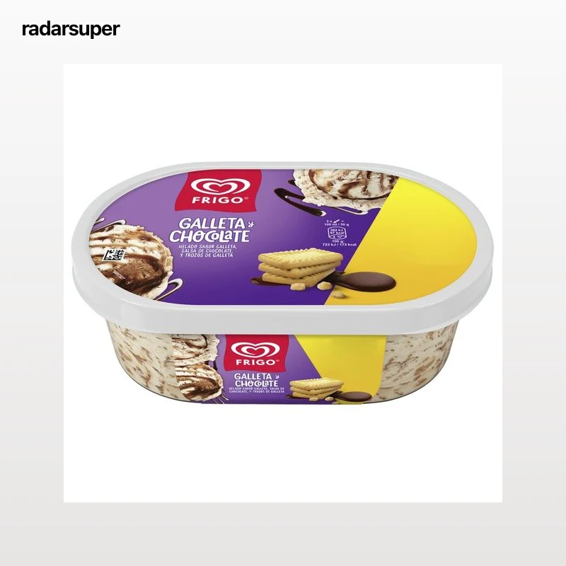 FRIGO Tarrina de helado de galleta con salsa de chocolate y trozos de galleta 900 ml.