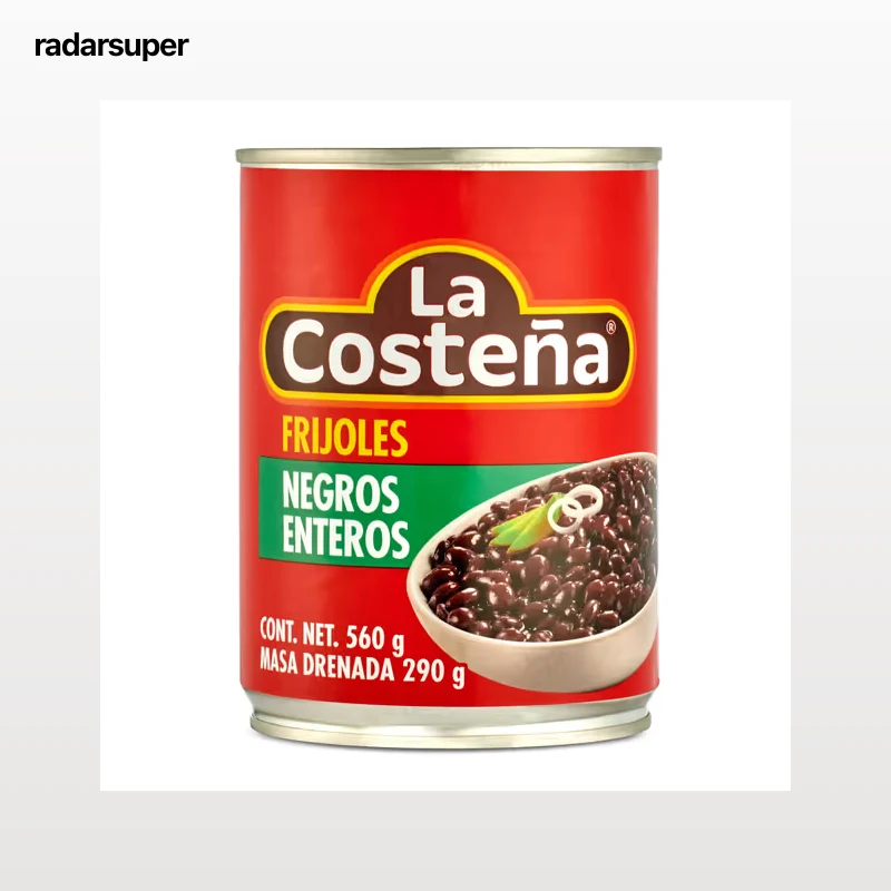 Frijoles negros enteros La costeña 560 g