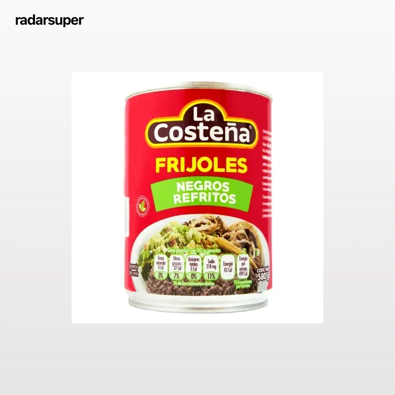Frijoles negros refritos La Costeña 580 g.
