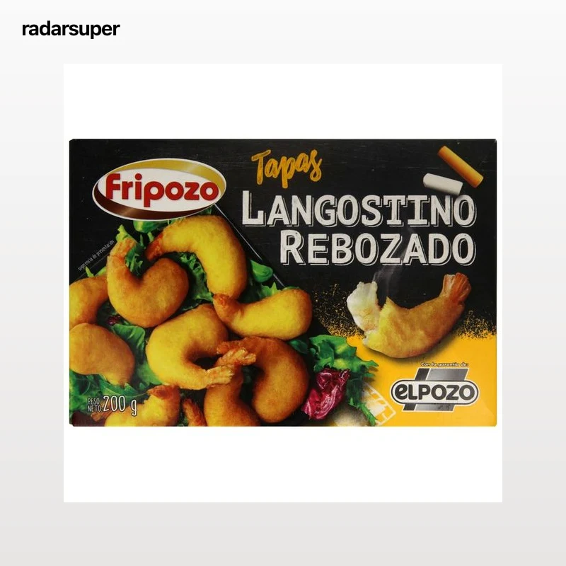 FRIPOZO Colas de langostino rebozadas y ultracongeladas de El pozo 200 g.
