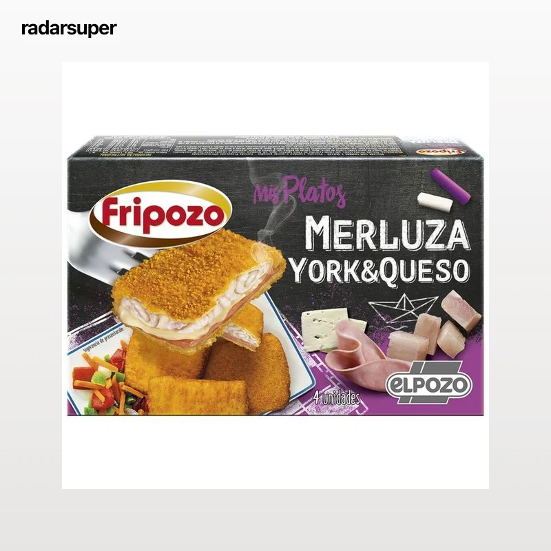 FRIPOZO Merluza empanada rellena de jamón y queso Mis platos de El Pozo 4 x 90 g.