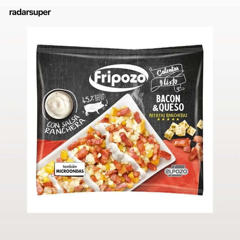 FRIPOZO Patatas fritas con salsa ranchera, bacon y queso, elaboradas sin gluten de El Pozo 330 g.