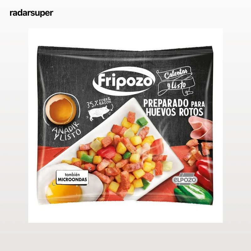FRIPOZO Preparado para huevos rotos con patatas, york y bacon, elaborado sin gluten del El Pozo 400g.