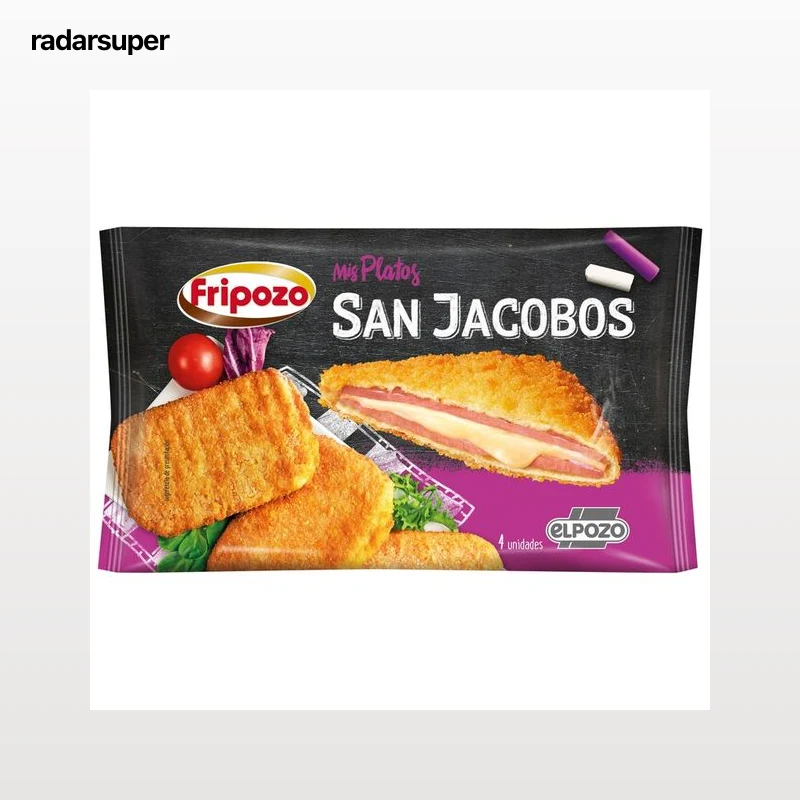 FRIPOZO San Jacobos (York con queso empanados) prefritos y congelados Mis platos 4 x 80 g.