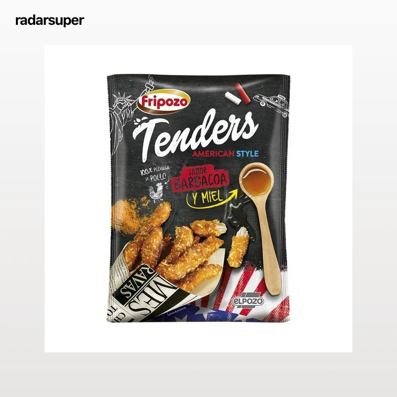 FRIPOZO Tenders de pechuga de pollo 100% sabor barbacoa y miel American style de El Pozo 250 g.