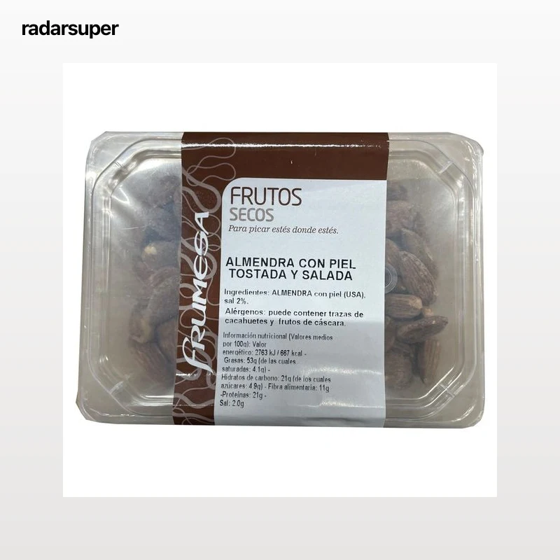 FRUMESA Almendras con piel, tostadas y salada 200 g.