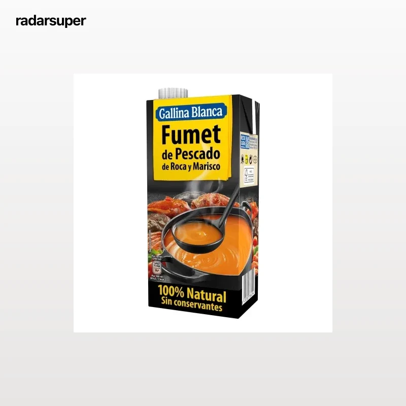 Fumet de pescado de roca y marisco Gallina Blanca sin gluten brik 1 l.
