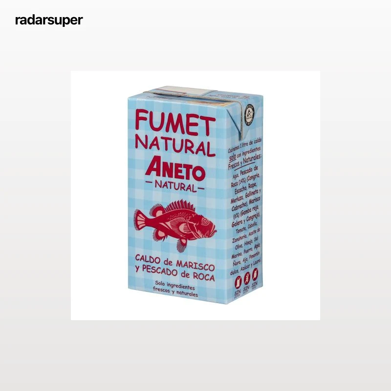 Fumet natural de marisco y pescado de roca Aneto sin gluten y sin lactosa brik 1 l.