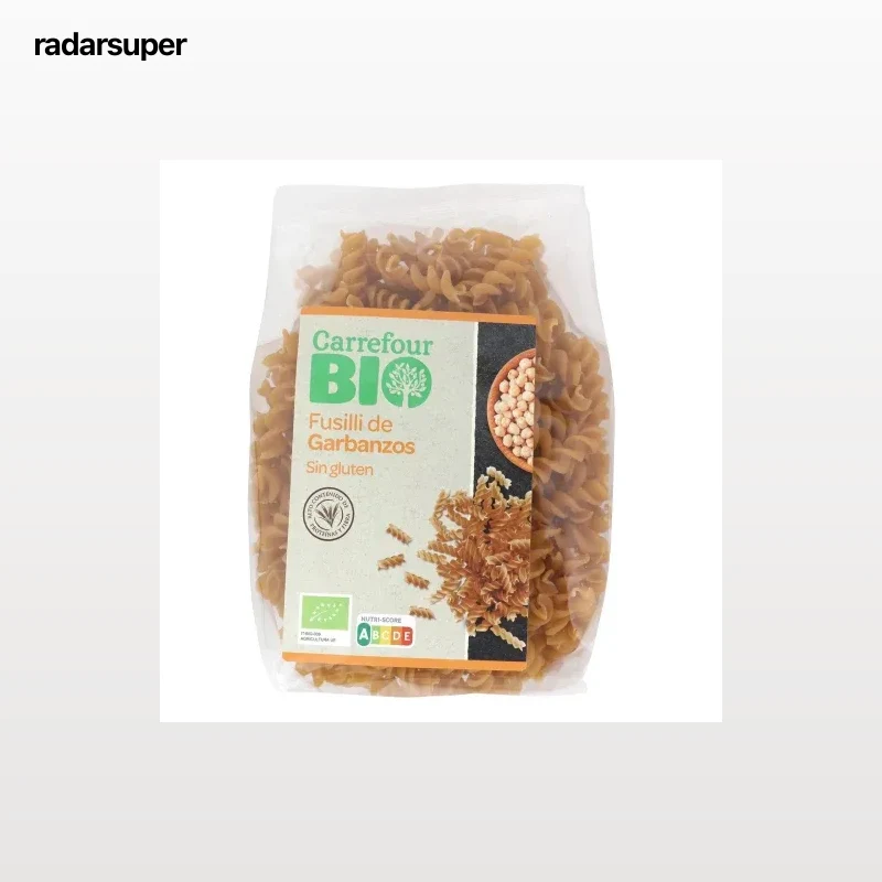Fusilli de garbanzos ecológicos Carrefour Bio sin gluten 250 g,