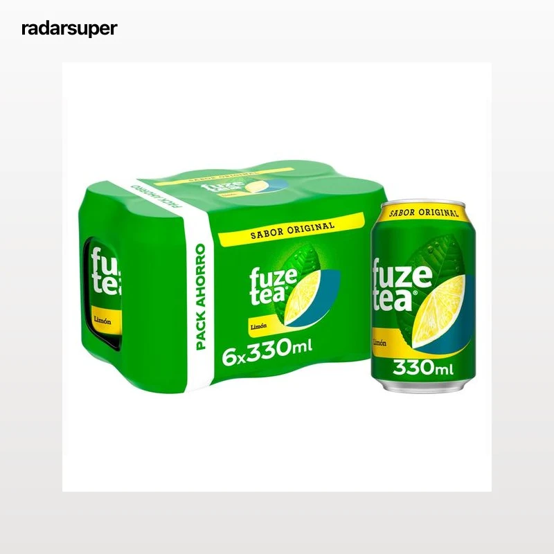 FUZE TEA Bebida té limón original pack 6 latas de 330 ml.