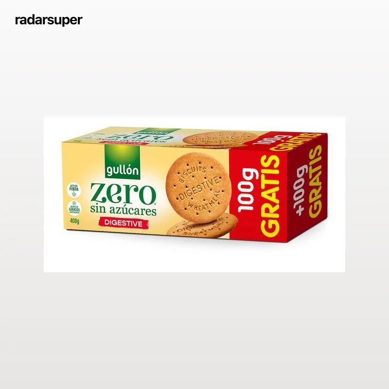 Galleta digestive zero sin azúcares Gullón 300g + 100g