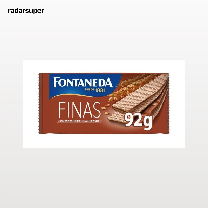 Galleta fina barquilllo de chocolate con leche Fontaneda 92g
