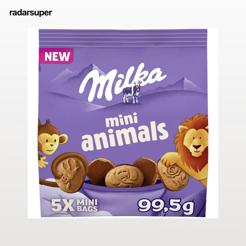 Galleta mini animals con chocolate Milka 99,5g