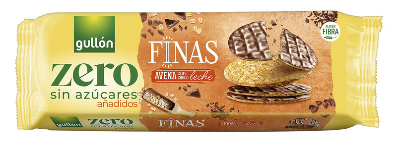 Galletas de avena finas zero sin azúcares añadidos chocolate con leche Gullón 150g