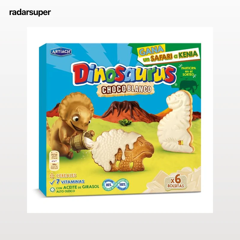 Galletas de cereales con chocolate blanco Artiach Dinosaurus 264 g