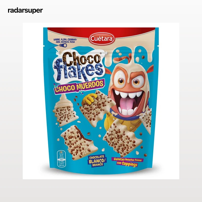 Galletas con chocolate blanco y toppings choco muerdos Cuétara Flakes 100 g