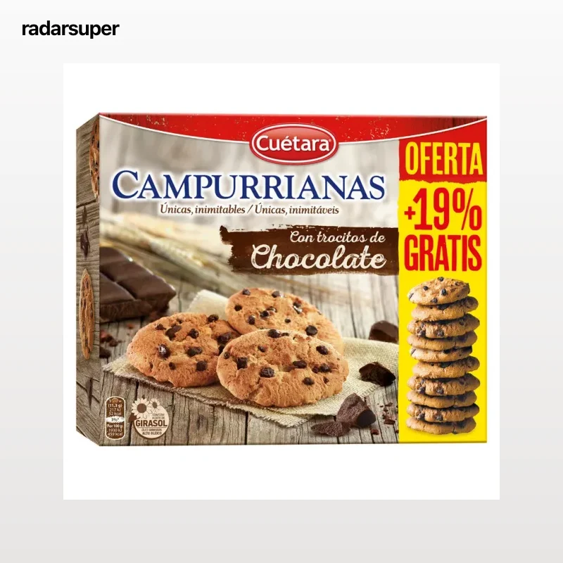 Galletas de chocolate Campurrianas 350g + 66g