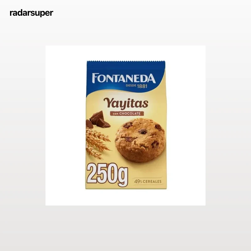 Galletas con cacao y gotas de chocolate Yayitas Fontaneda 250 g.