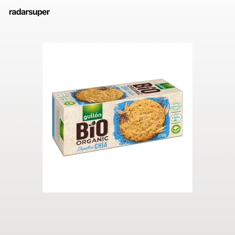 Galletas con cereales y chía ecológicas Digestive Gullón 270 g.