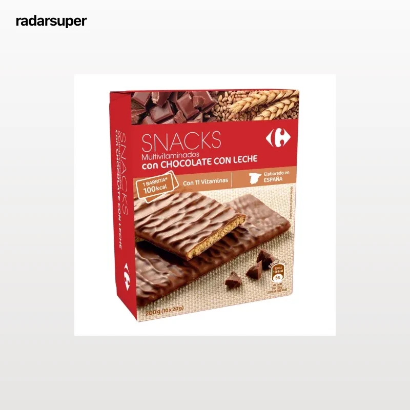 Galletas con chocolate con leche Mulivitaminadas Carrefour 200 g.