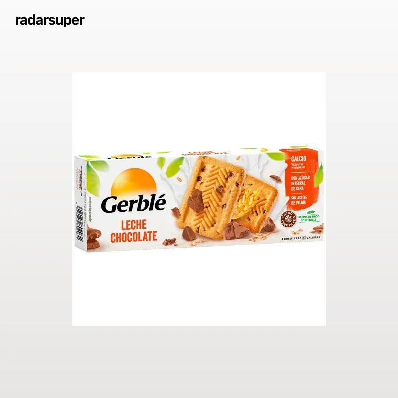 Galletas con chocolate, leche y yogur Gerblé sin aceite de palma 230 g.