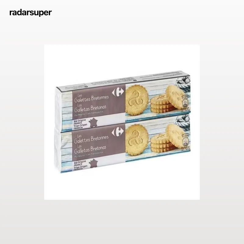 Galletas con mantequilla bretonas Carrefour pack de 2 unidades de 125 g.