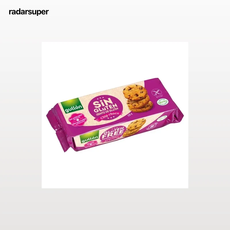 Galletas con pepitas de chocolate Gullón sin gluten y sin azúcar añadido 130 g.