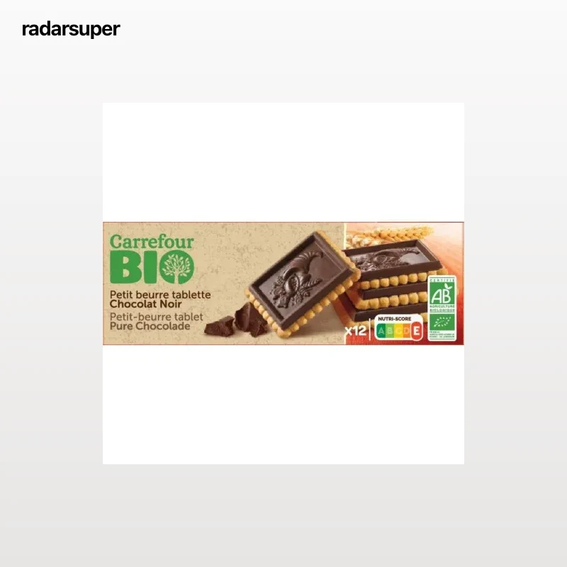 Galletas con tableta de chocolate negro ecológicas Carrefour Bio 150 g.